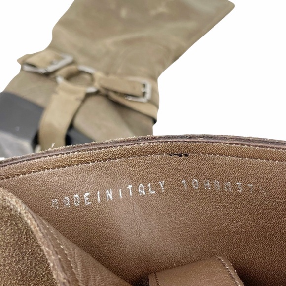 DIOR Strappy Brown Taupe Suede Leather Biker Short Boot 37.5 US 7.5 - Picture 6 of 10